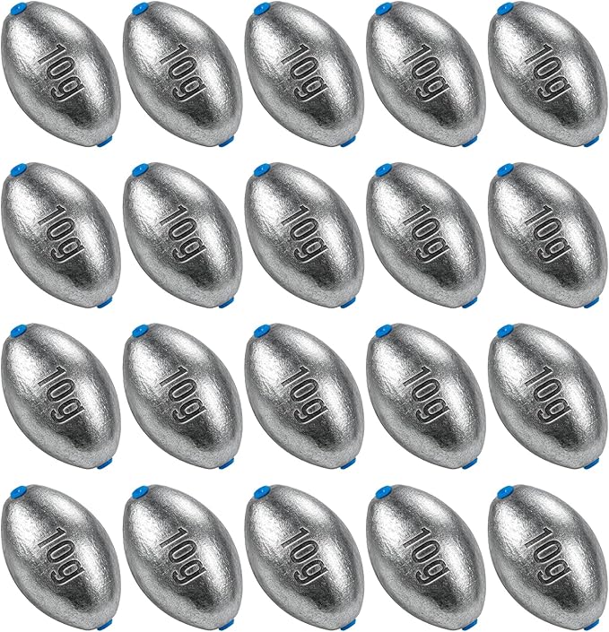Alwonder Egg Sinkers Fishing Weights 3/16-10oz, Oval Lead Fishing Weights Sinkers Bass Fishing Casting Egg Sinker Saltwater Freshwater Tackle