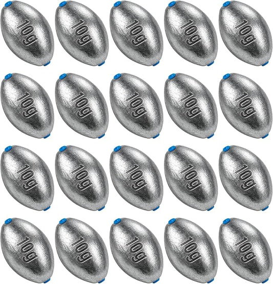 Alwonder Egg Sinkers Fishing Weights 3/16-10oz, Oval Lead Fishing Weights Sinkers Bass Fishing Casting Egg Sinker Saltwater Freshwater Tackle