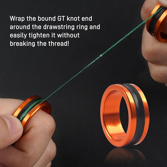 2pcs Fishing Line Puller Ring, Knot Tightening Fishing Metal Puller Ring Accessories Tool for Tying