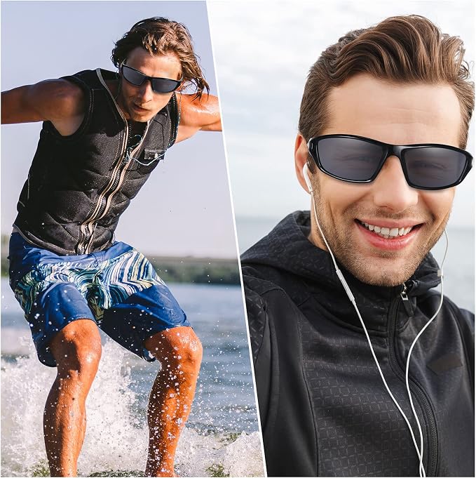 TOODOO 4 Pairs Men Polarized Sunglasses with UV Protection Driving Glasses Sports for Sport Outdoor Activities
