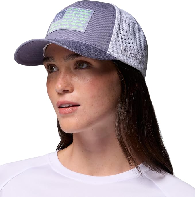 Columbia Unisex PFG Fish Flag Mesh Ball Cap, New Moon/Fish Flag, S/M