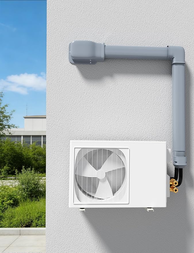 3" Entry Wall Cover Line Cover Set Parts PVC Accessory for Decorative for Ductless Mini Split, Central AC and Heat Pumps, Grey