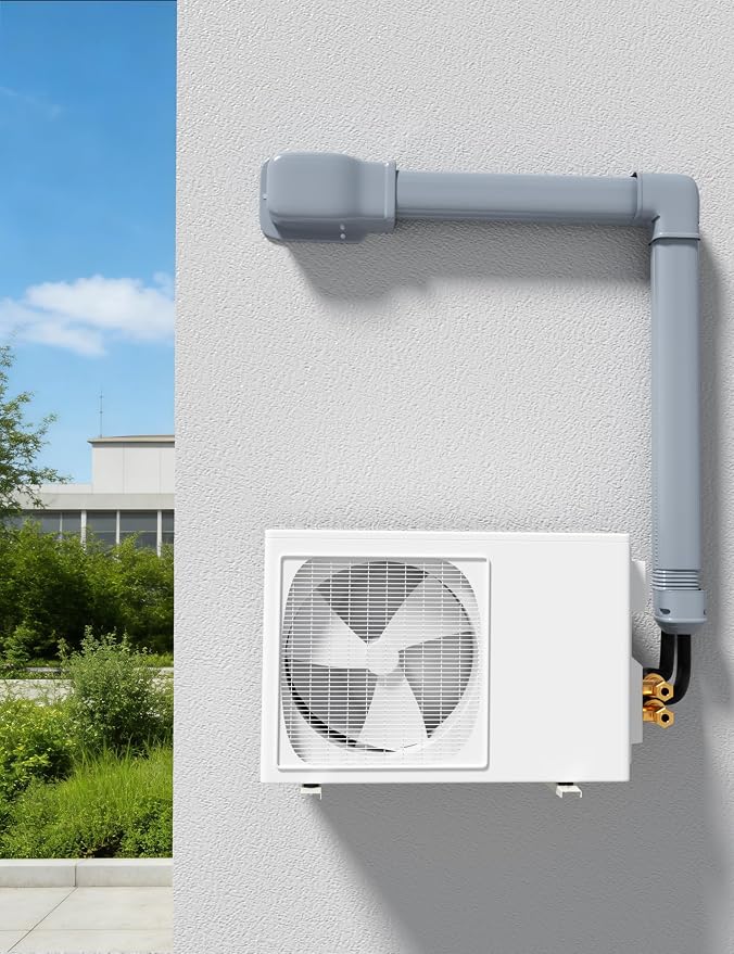 4" Entry Wall Cover Line Cover Set Parts PVC Accessory for Decorative for Ductless Mini Split, Central AC and Heat Pumps, Grey