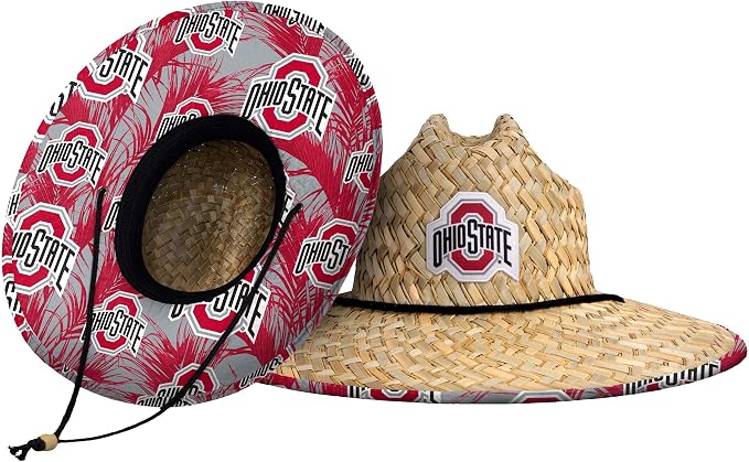 FOCO Men's NCAA College Team Logo Floral Straw Sun Hat