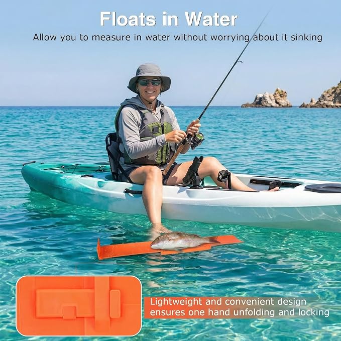 Fish Measuring Board Foldable, Floatable Compact Folding Fish Ruler for Boat, Unfolded 36 Inches Bump Board Fishing Ruler Folded to 12 Inches