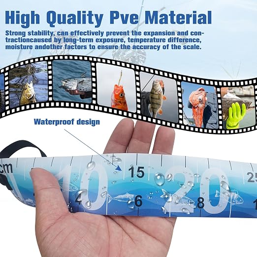 Foldable Fishing Tape Measure Portable Waterproof Fishing Length Ruler Fish Measurement Tool for Boats Coolers Kayaks Saltwater Freshwater 35inch