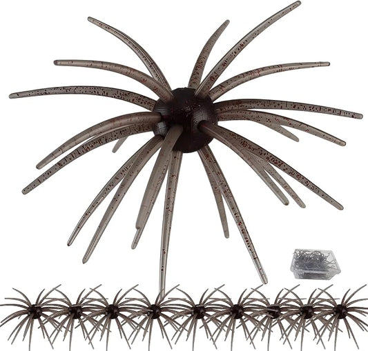 Creature Bait for Bass Fishing – Soft Plastic Fishing Lures, Fuzzy Dice & Sea Urchin Style Finesse Bait for Freshwater, Trout & Crappie with Tackle Box