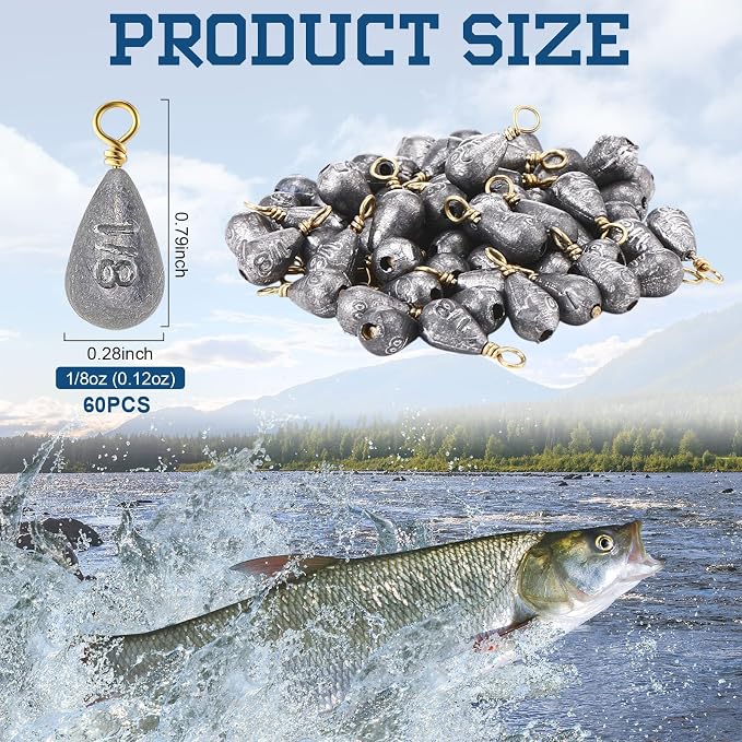 Bass Casting Swivel Bell Sinkers Fishing Weights Drop Shaped Fishing Sinkers Catfish Weights for Ocean Saltwater Surf Bass Casting Gear Tackle