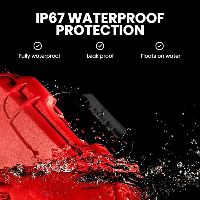 NANUK 920 Waterproof First Aid Box Empty – Durable, Medical First Aid Organizer Case, IP67-Rated, Dustproof, Impact-Resistant, and Floats (15" x 10.5" x 6.2") – Red