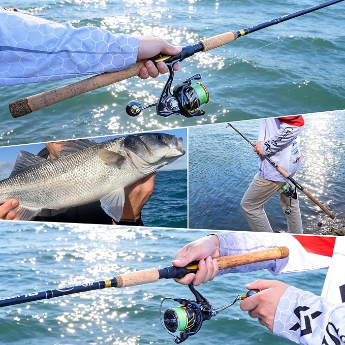 Sougayilang Big Game Spinning Combo – 7ft MH 2-Piece Rod, 33LB Drag, 6.2:1, 12+1 Bearings, 4000 Reel for Catfish, Pike, Carp – Heavy Duty Lake & River
