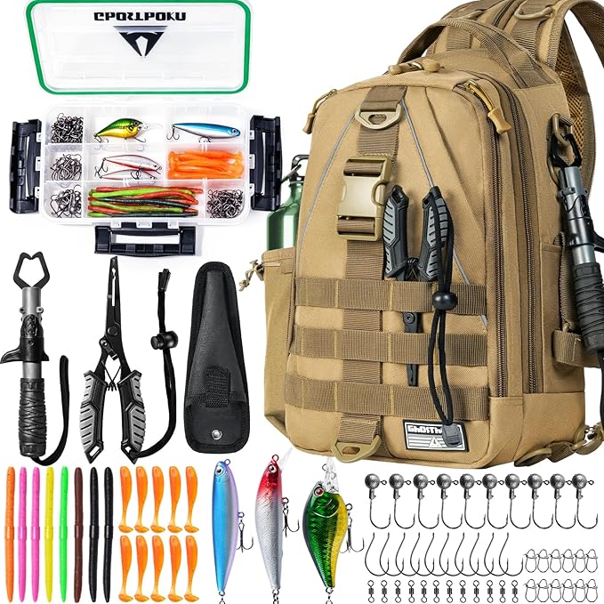 Ghosthorn Fishing Backpack Waterproof Tackle Bag Sling Bag Gift