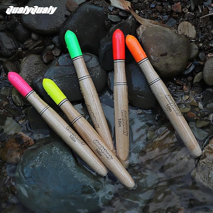 QualyQualy Lighted Fishing Floats for Catfish, 3-5PCS Fishing Pole Floats Glow in Dark Fishing Bobber with Glow Sticks for Freshwater Saltwater
