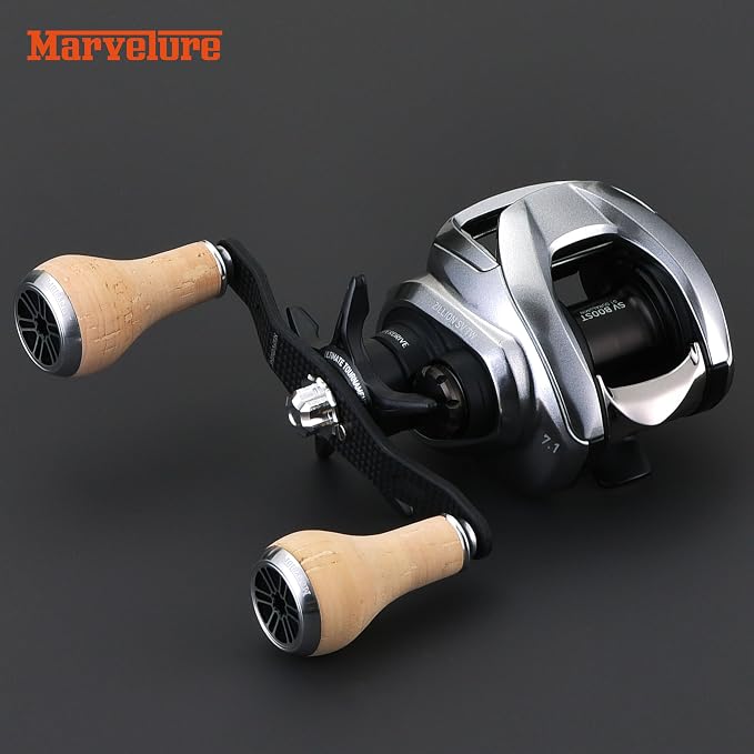 Carbon Fiber Power Handle 3.94'' (100 mm) Compatible for Shimano SLX Tranx Curado, Daiwa Tatula Zillion, Abu Garcia Revo Zata Baitcasting Reels