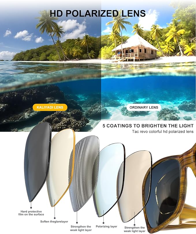 KALIYADI Polarized Sunglasses-Men Women Fit-Over-Glasses: Wrap Around Womens Sunglasses with UV400 for Driving Fishing Golf