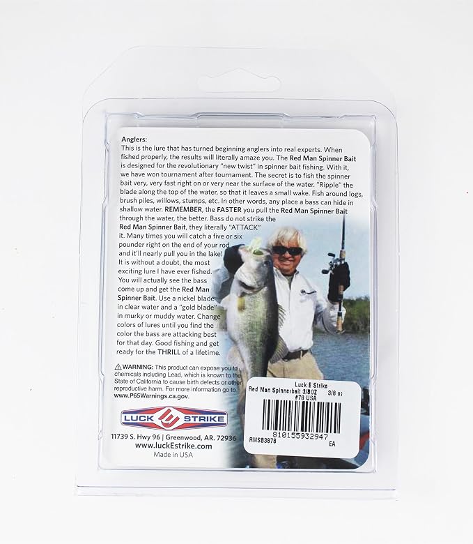 Luck E Strike Redman Spinner Bait by Jimmy Houston, 3/8 Ounce Colorado Spinnerbait
