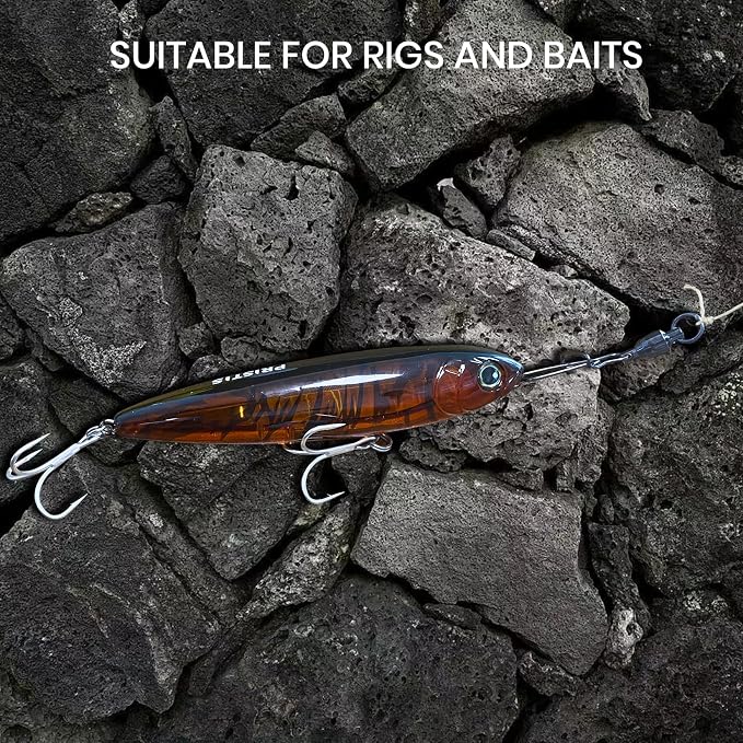 Pristis 25 Pack High Strength Fishing Snap & Swivels, Ball Bearing with Coastlock Snap, Saltwater Corrosion Resistant Connector, Fresh Water Heavy Duty Black Nickel Finish Tackle Kit for Bass Perch