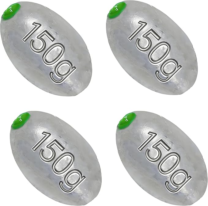 Egg Sinkers Bullet Fishing Weights Oval Shaped with Plastic Core Slip Sinkers for Catfish Fishing Casting Saltwater and Freshwater 1/5oz to 2oz