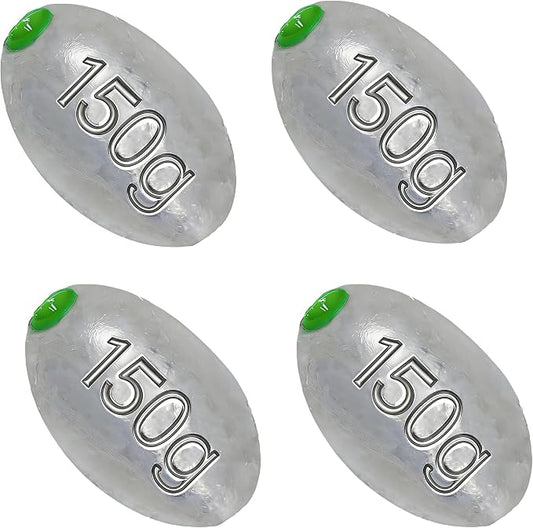 Egg Sinkers Bullet Fishing Weights Oval Shaped with Plastic Core Slip Sinkers for Catfish Fishing Casting Saltwater and Freshwater 1/5oz to 2oz