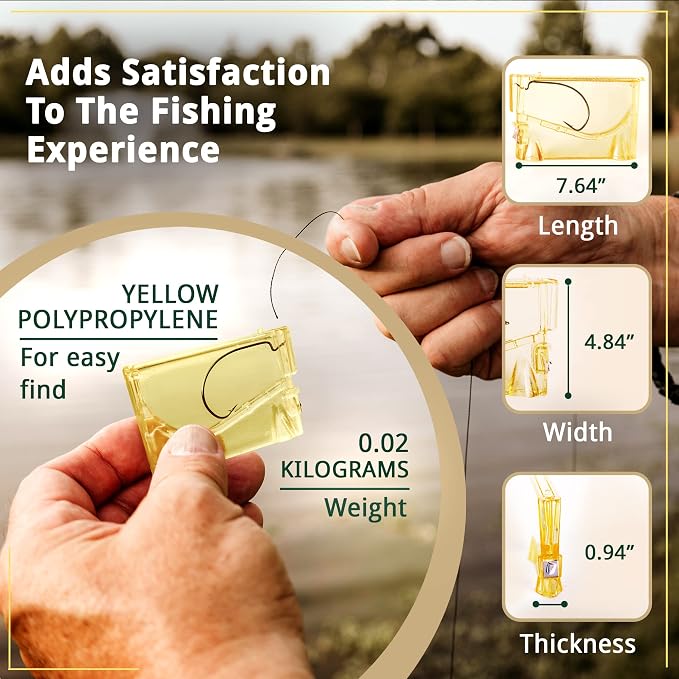 Line King™ Fishing Threader Tying Tool - Fishing Accessories and Equipment for Beginner and Experienced Anglers - Fish Hook Line Cord Threader, Gift for Angler (Transparent Yellow) Patent Pending