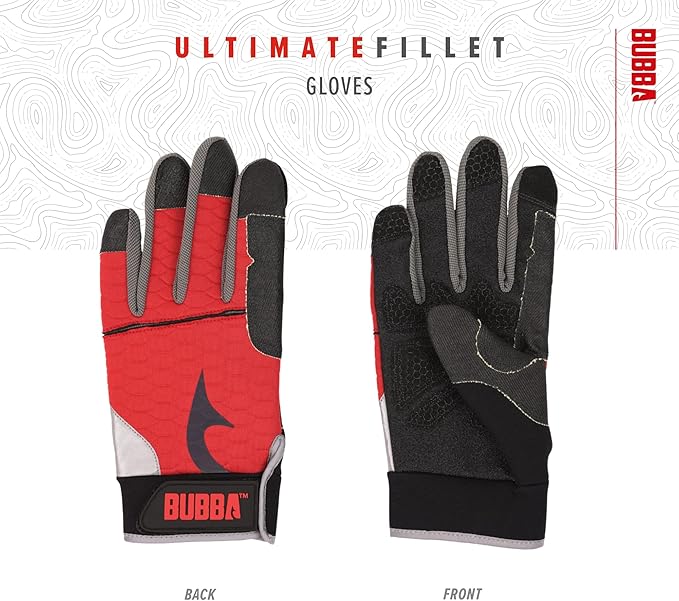 BUBBA Ultimate Fillet Gloves - Cut Resistant - Touch Screen Usability for Fishing, Angling, Boating & Outdoors