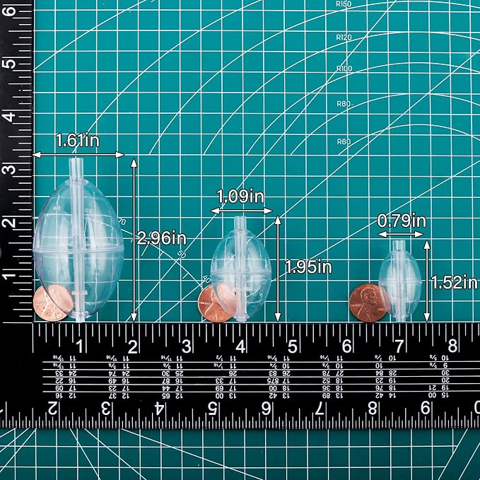 Dr.Fish 10 Pack Fishing Slip Cast Spin Floats Line Float 3 Sizes Fly Fishing Bobbers Oval Floats Bubble Bobber