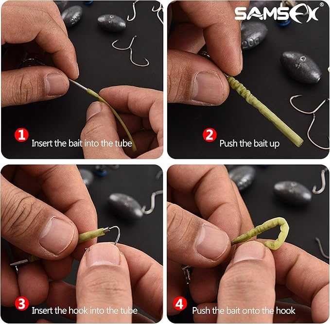 SAMSFX 5PCS Fishing Tool Kit, Knot Tying Tool, Hook Sharpener, Split Rings Opener, Upper Bait Aid Tools and Fly Fishing Retractors, Fishing Gifts for Men