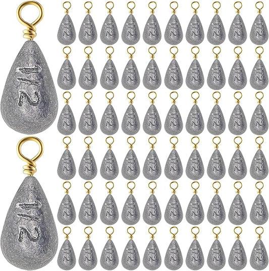 Bass Casting Swivel Bell Sinkers Fishing Weights Drop Shaped Fishing Sinkers Catfish Weights for Ocean Saltwater Surf Bass Casting Gear Tackle