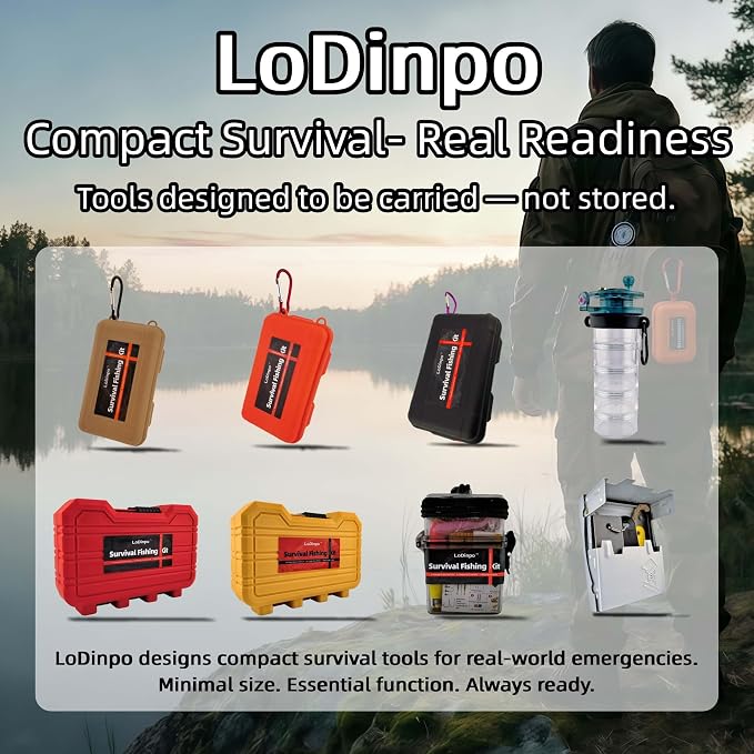 Survival Fishing Kit with Telescopic Rod, Compact Fishing Gear | Pocket Fishing Kit with Telescopic Rod, Reel, Hooks&Line for Camping, Hiking & Travel, Gift for Fishermen &Him