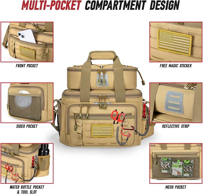 Fishing Tackle Bag, Detachable Fishing Reels Storage Pouch, Fishing Gear Organizer, Durable Angling Equipment, Featuring an Adjustable Shoulder Strap
