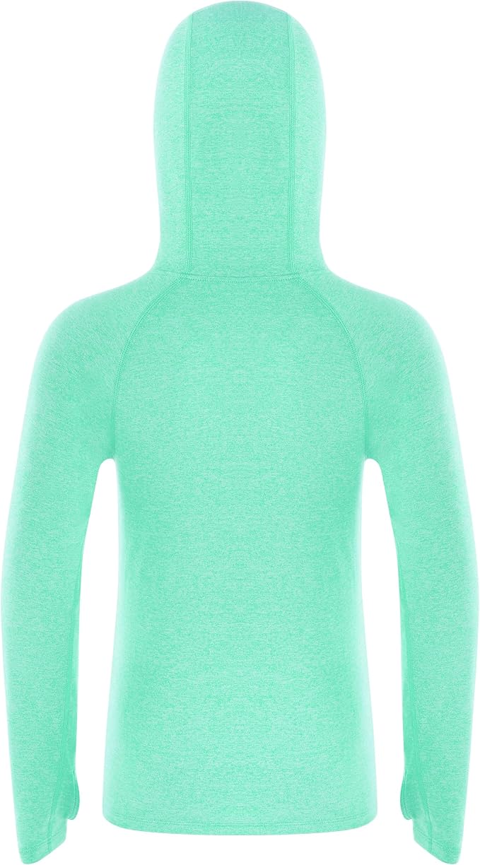 Roadbox Boys Rash Guard Hooded Fishing Shirt, Kids UPF 50+ Long Sleeve Sun Hoodie, Youth UV Protection Beach Swim Shirts