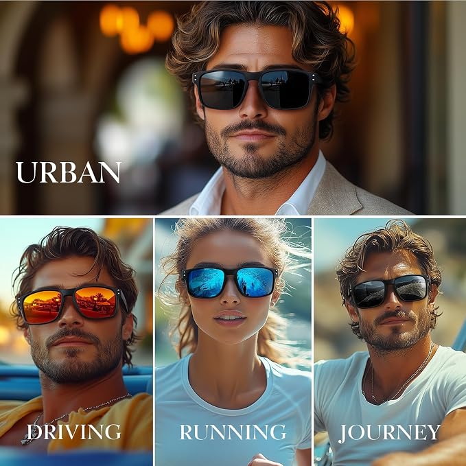 Polarized Sunglasses for Men Women - Classic Sport Sun Glasses for Driving Running Cycling Fishing UV400 Protection