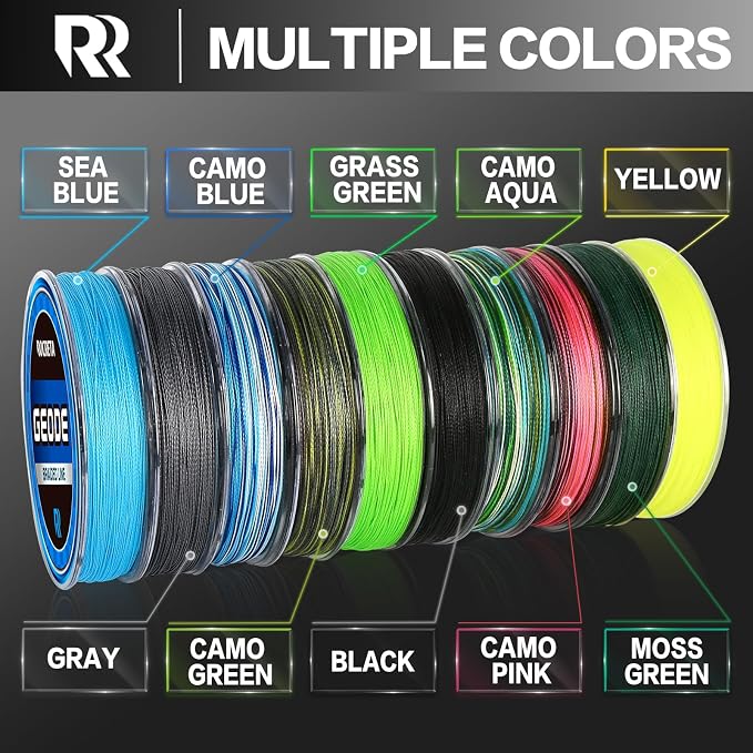 Geode Braided Fishing Line, Super Strong Power Braid Lines for Saltwater and Freshwater Fish 8-50lb, 150yds/300yds/500yds/1000yds