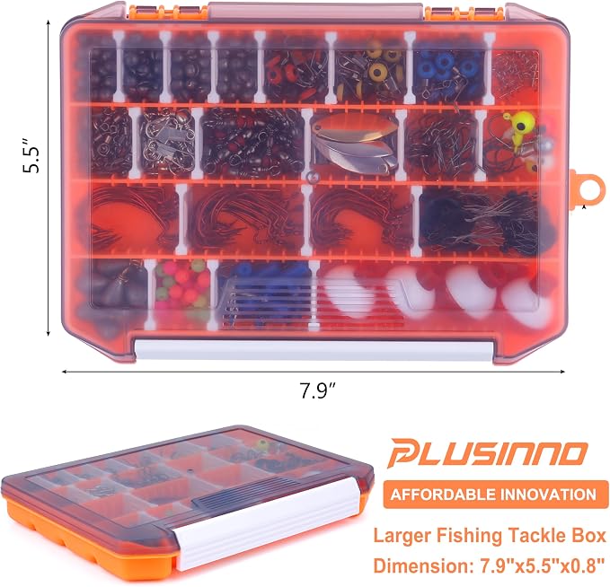 PLUSINNO Fishing Lures, All-in-One Fishing Tackle Box with Tackle Included, Fishing Gear Lure Bait Accessories Kit for Freshwater Bass Trout, Ideal Fishing Gifts for Men, Father & Beginners