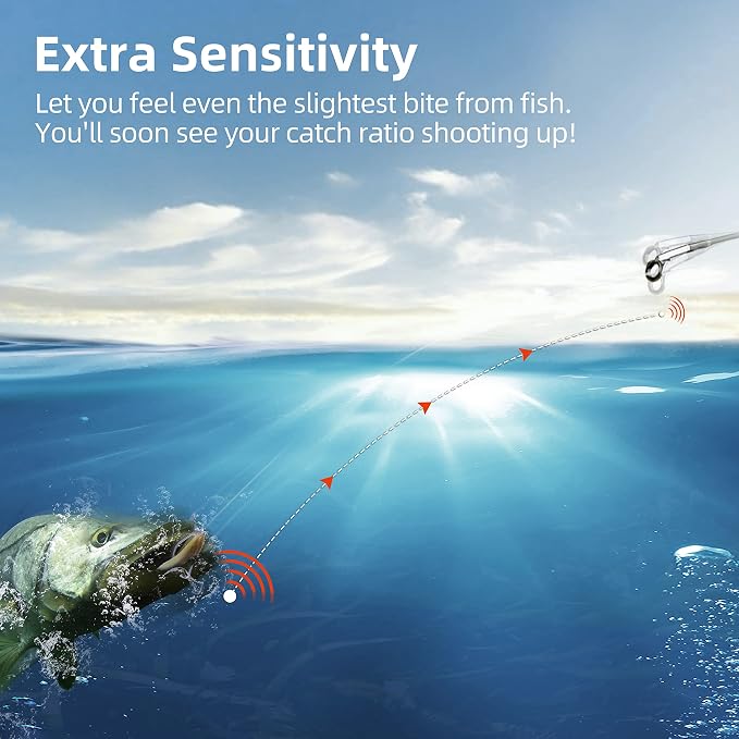 RUNCL Fluorocarbon Fishing Line, PowerFluoro Clear Ice Fishing Leader Line - Virtually Invisible, Faster Sinking, Extra Sensitivity, 300/500/1000yds, 5-32lb Break Strength, Fishing Gifts
