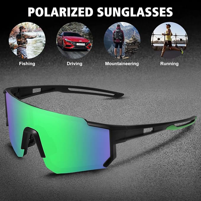 STORYCOAST Polarized Sports Sunglasses for Men Women,Driving Fishing Cycling Mountain Bike Sunglasses UV400 Protection