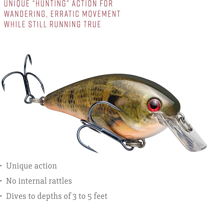 Strike King KVD 1.5 Hard Knock Fishing Lure, 3/8 oz, 3D Lifelike Eyes