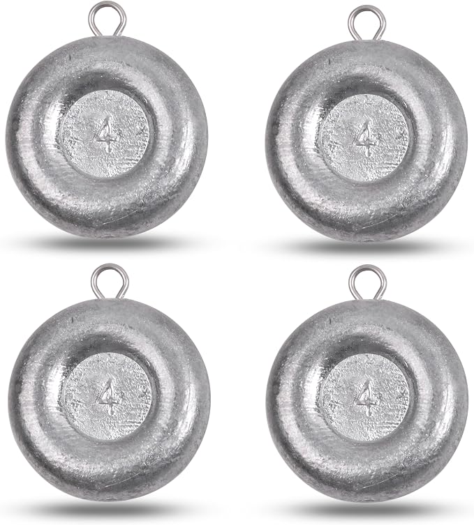 Disc Sinkers Fishing Weights, Coin Fishing Sinkers Weights Saltwater Surf Fishing Weights Bottom Drifting Trolling Catfishing Fishing Sinkers Saltwater Gear Tackle 1oz 2oz 3oz 4oz 5oz 6oz 8oz