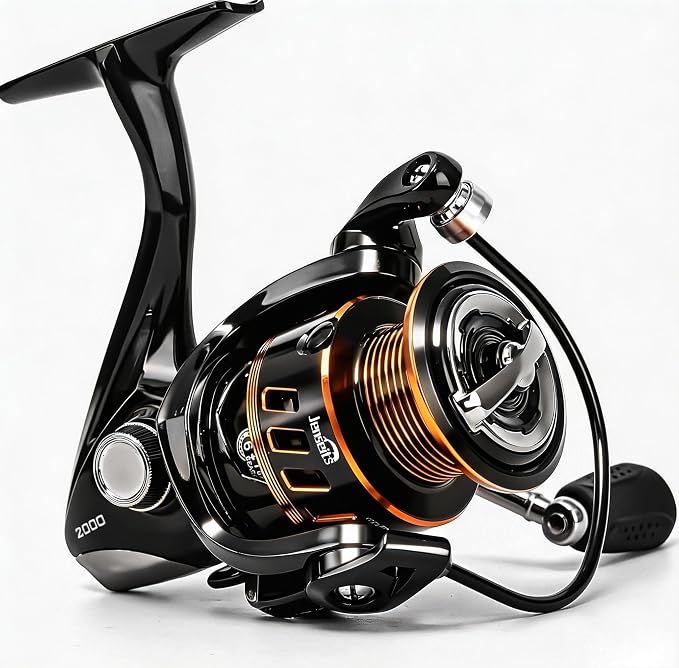 Jenseits Lightweight Spinning Fishing Reel, Sealed Carbon Fiber Up to 20 LB Max Drag, 5+1/6+1BB for Freshwater, 5.2:1 Gear Ratio,CNC Aluminum Spool,1000 Perfect for Ice Fishing, 2000-5000 Series