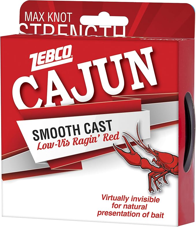 Zebco Cajun Line Smooth Cast Fishing Line, Low Vis Ragin' Red