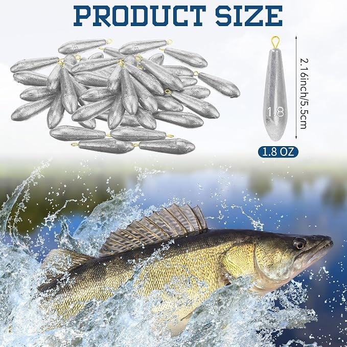 Landhoow Drop Shot Fishing Sinker Weights Kit Freshwater Catfishing Fishing Sinker Bass Casting Removable Line Saltwater Streamlined Snap Weight for Trolling Surf Tackle