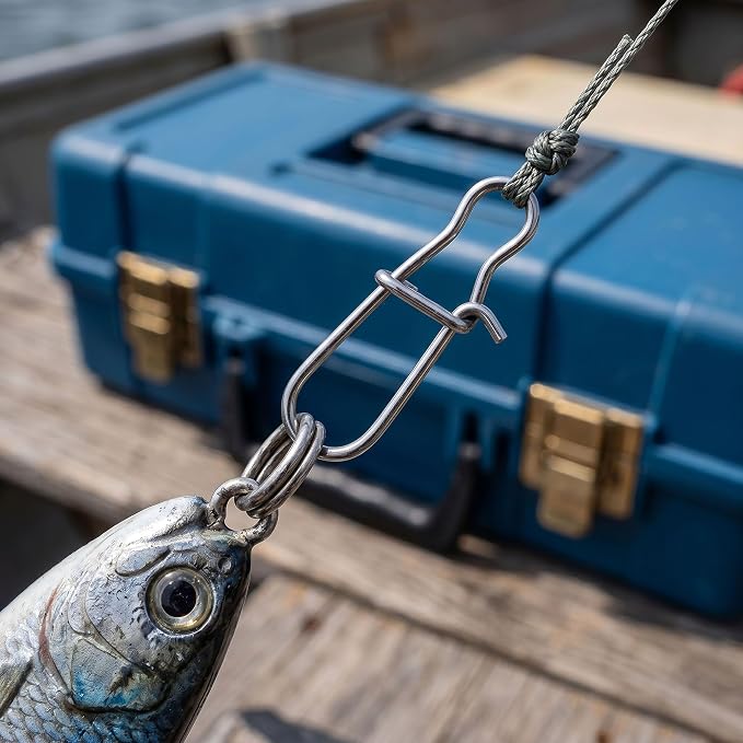 300 Pack Duo Lock Fishing Snaps Lure Snaps Saltwater Freshwater Fishing Line Weights Clips 26-220LB
