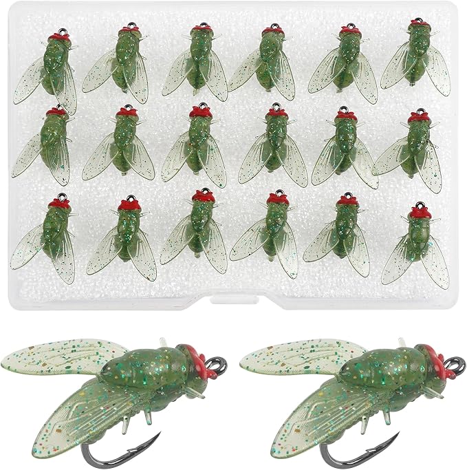 Bionic Fly Fishing Bait,18pcs/36pcs Trout Jig Swimbait Fly Hook Soft Bait Dry Flies Fly Fishing Lures Assortment Kit Attractant Fishing Gear Artificial Fishing Lure Panfish Lure Set