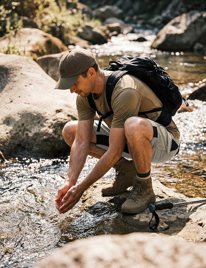 XKTTAC Men's Outdoor Quick Dry Lightweight Stretchy Shorts for Hiking, Tactical, Camping, Travel with 6 Pockets