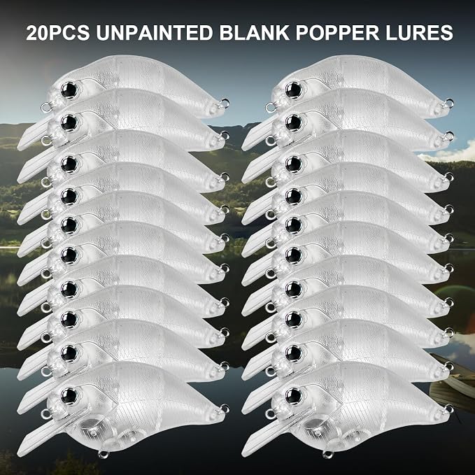 10pcs/20pcs Fishing Blanks Lures Kit Fishing Topwater Unpainted Swimbait Unpainted Crankbaits Hard Baits DIY Lure for Bass Salmon Trout Saltwater and Freshwater