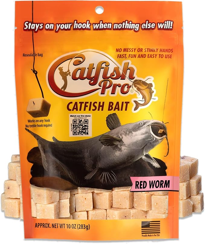 Catfish Pro Catfish Bait - 10oz Bag with 80pcs | Irresistible Scent for Catfish | Mess-Free, Stays On Your Hook When Nothing Else Will | Great for Rod, Reel, Trotline, Jugs & Yoyos Fishing