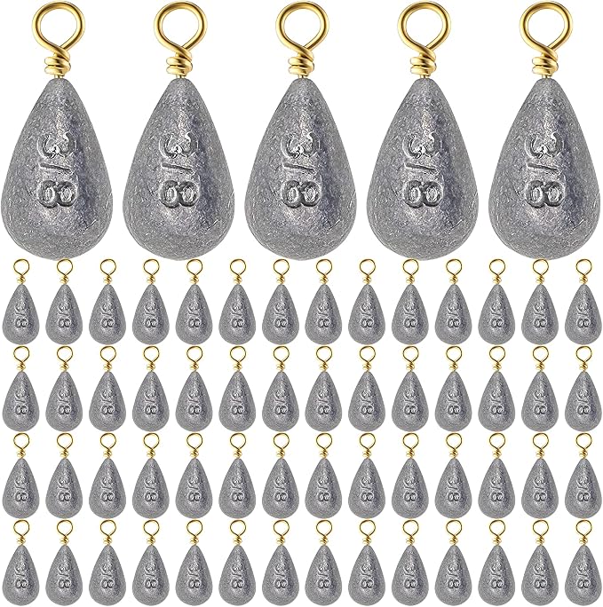 Bass Casting Swivel Bell Sinkers Fishing Weights Drop Shaped Fishing Sinkers Catfish Weights for Ocean Saltwater Surf Bass Casting Gear Tackle