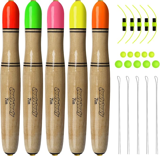 QualyQualy Lighted Fishing Floats for Catfish, 3-5PCS Fishing Pole Floats Glow in Dark Fishing Bobber with Glow Sticks for Freshwater Saltwater