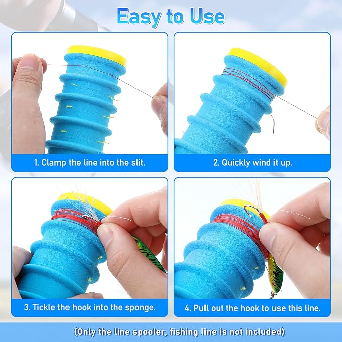 Dreyoo 3 Pcs Fishing Line Storage Organizer, Leader Holder with 12 Slots to Keep Your Lines Tangle Free, Spooler Winder, and Hook Keeper with Rigging Spools