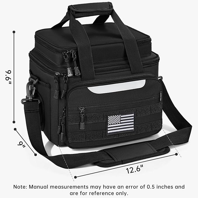 20L Fishing Tackle Bag Empty, Fits 3400-3600 & 4007 Lure Boxes, Water Resistant Fishing Gear Storage Bag, Portable Padded Shoulder Strap Bag for Saltwater Freshwater, Black