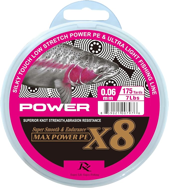 Ultra Slim Braided PE Fishing Line, Strong Knot Strength, Deign for Ultra Light Freshwater Fishing, Come with 3lb Test or 5lb Test, 170Yds Each Spool
